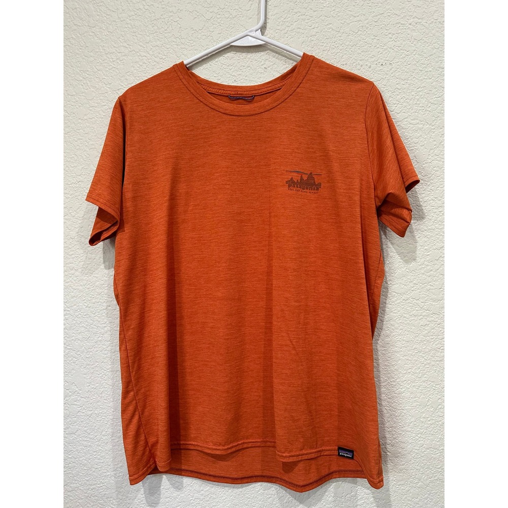 Patagonia Mens Capilene Cool Daily Shirt Orange Save Our Home Planet 45235 L